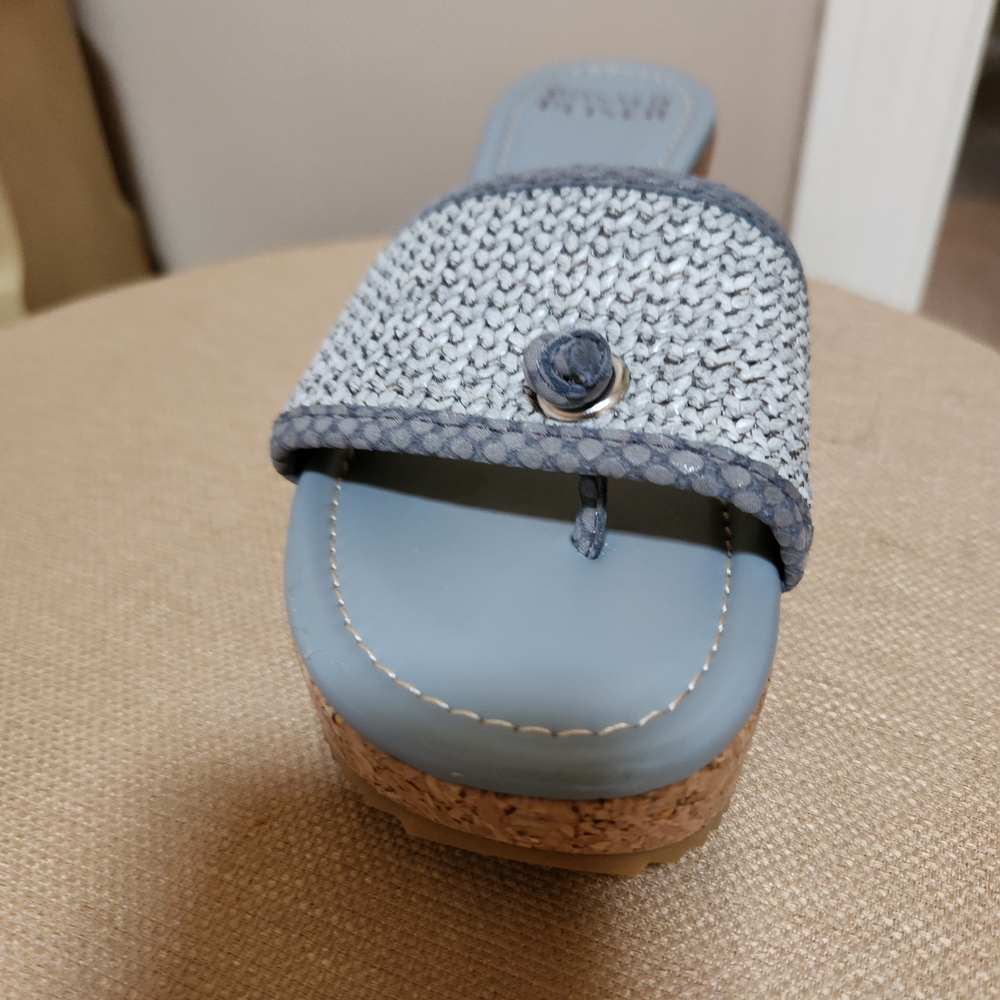 Donald J. Pliner Sky Blue Knit Sandals - Picture 3 of 4